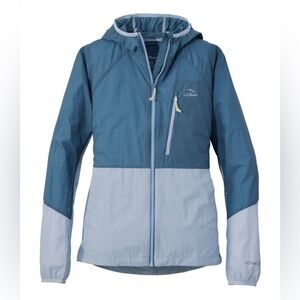 L.L. Bean Plus Women's Stowaway Windbreaker Iron Blue/Foggy Blue Sz 2X